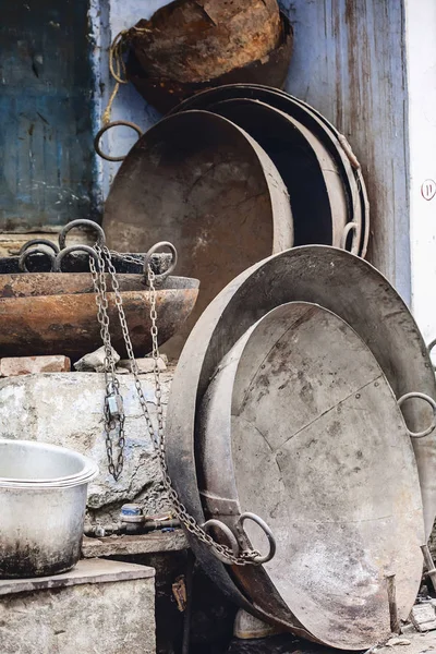 Indisches Restaurant Kocht Gerichte Auf Der Straße — Stockfoto