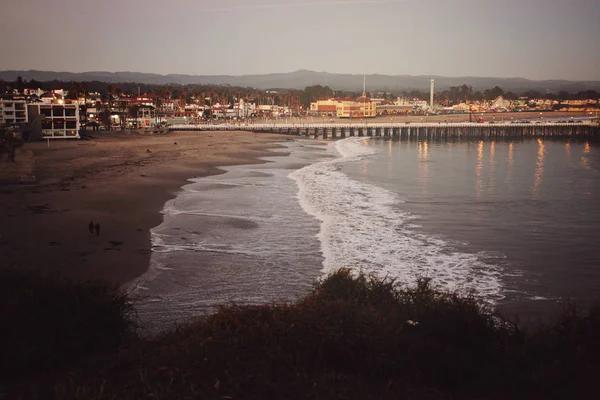 Puesta Sol Sobre Muelle Del Océano Santa Cruz California — Foto de Stock