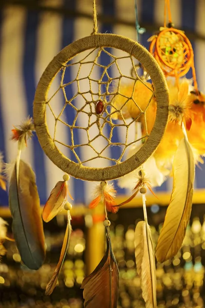 Indian dream catcher with feather