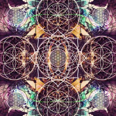 Kutsal geometri ile soyut mandala