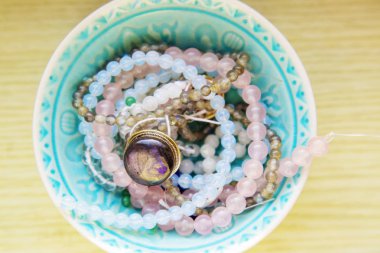 Doğal mineral taş boncuk Dekoratif kase