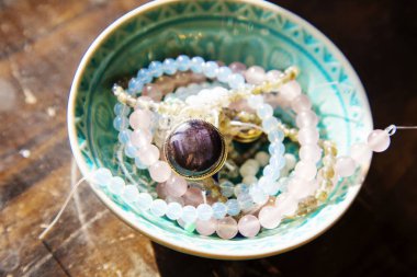 Doğal mineral taş boncuk Dekoratif kase