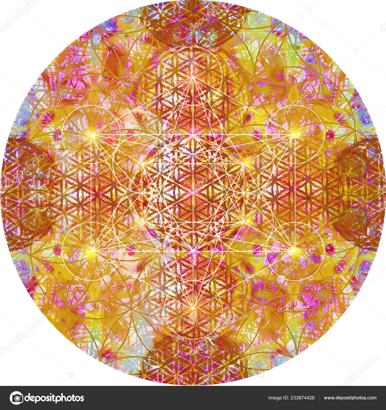 Abstract Mandala Flower Life Metatron Cube Royalty Free Photo Stock Image By C Zoomarket 233874426