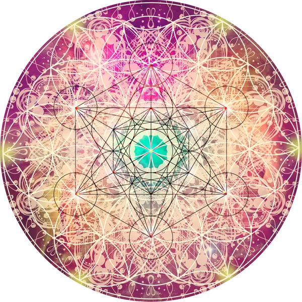 Abstract mandala with flower of life