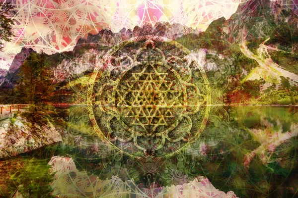 Abstract spiritual background with sacred geometry