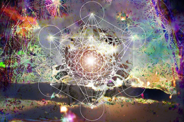 Abstract Spiritual Background Sacred Geometry — Stock Photo, Image