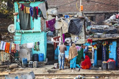 Dehli, Rajasthan, Hindistan, 18 Ocak 2019: Dehli gecekondu perifery