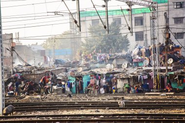 Dehli, Rajasthan, Hindistan, 18 Ocak 2019: Dehli gecekondu perifery