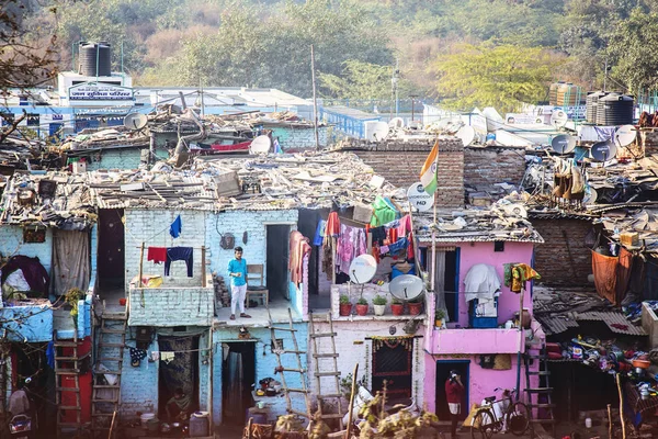 Dehli Rajasthan Indien Januari 2019 Dehli Slumområden Perifery — Stockfoto