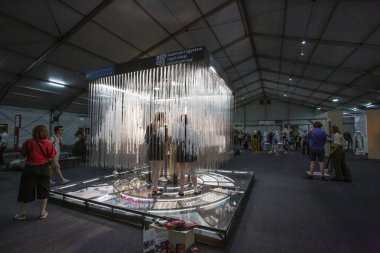 Prag, Czeech Republic, 5 Haziran 2019: Prag Quadriennale 2019 sanayi sarayında açılış, PQ 2019