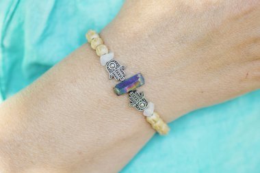 Kadın bilek mineral boncuk bilezik