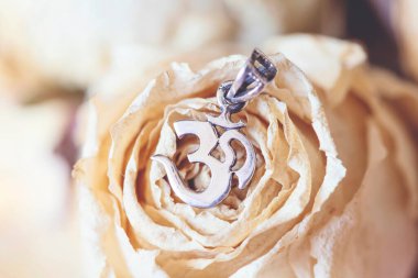 Som şeklindeki gümüş kolyenin ayrıntıları 