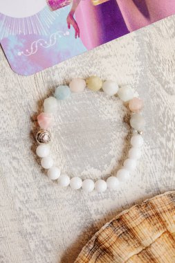 Morganite fazned stone boncukları yoga ruhsal bileziği 