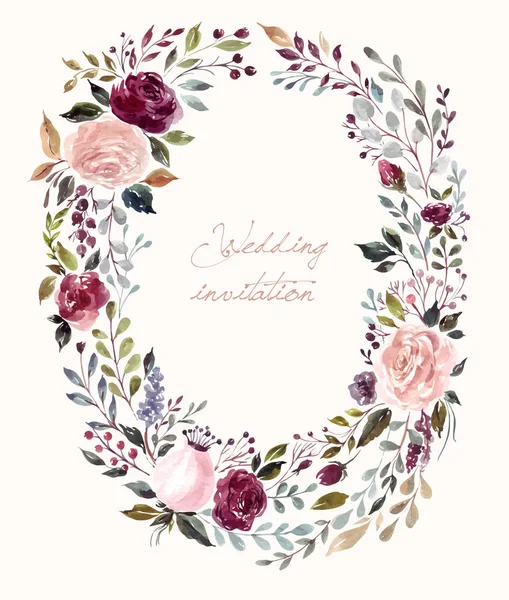 Couronne Mariage Floral Couleur Illustration Vectorielle — Image vectorielle