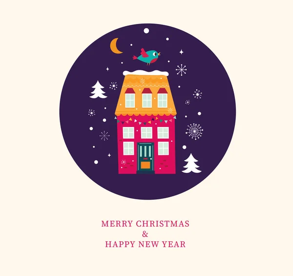 Free Handdrawn St Claus City Christmas Desktop Wallpaper