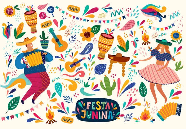 Festa junina illustratie — Stockvector