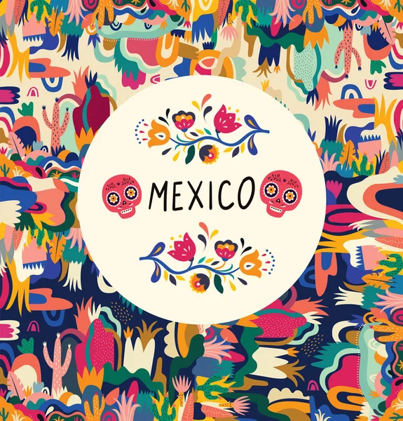 México Vector Ilustración Diseño Mexicano Colorido Elegante Decoración Artística Mexicana — Vector de stock