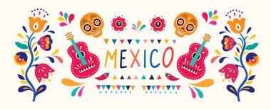 Meksika tatilleri ve partisi için şık sanatsal Meksika dekoru