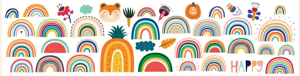 Stijlvolle Trendy Regenbogen Vector Illustraties — Stockvector