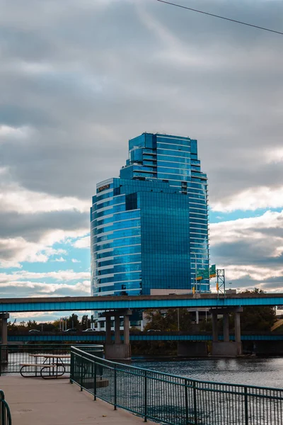 Wolkenkratzer Horizont Großen Stromschnellen Michigan — Stockfoto