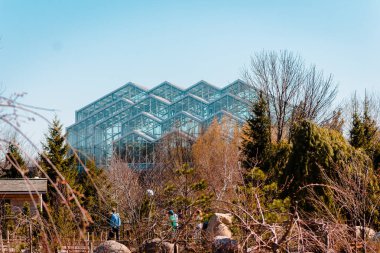 Spring view of the greenhouses at the Frederik Meijer Gardens in Grand Rapid Michigan clipart