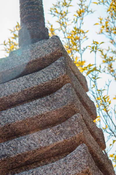 Close Tiro Estátua Pagode Nos Jardins Japoneses — Fotografia de Stock