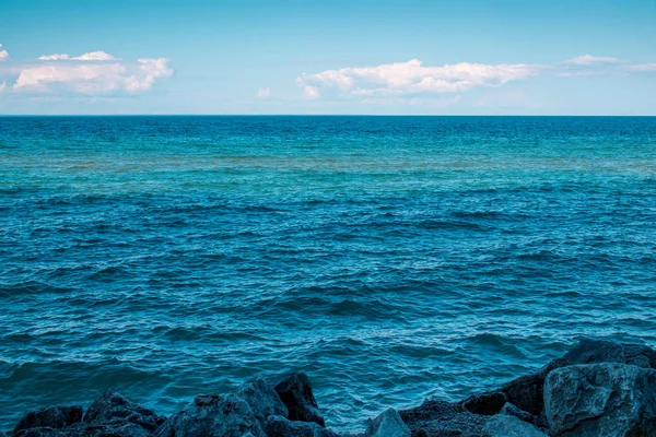 Águas Azuis Profundas Lago Michigan Ilha Mackinac — Fotografia de Stock