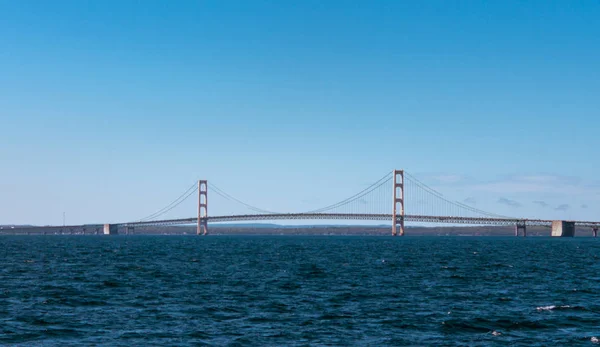 Might Mackinac Bridge Horizonte — Fotografia de Stock