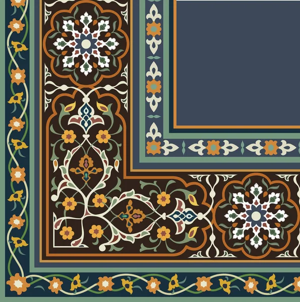 Ornamento Vector Oriental Utilizado Para Decoración Marcos Bordes Blanco Negro — Vector de stock