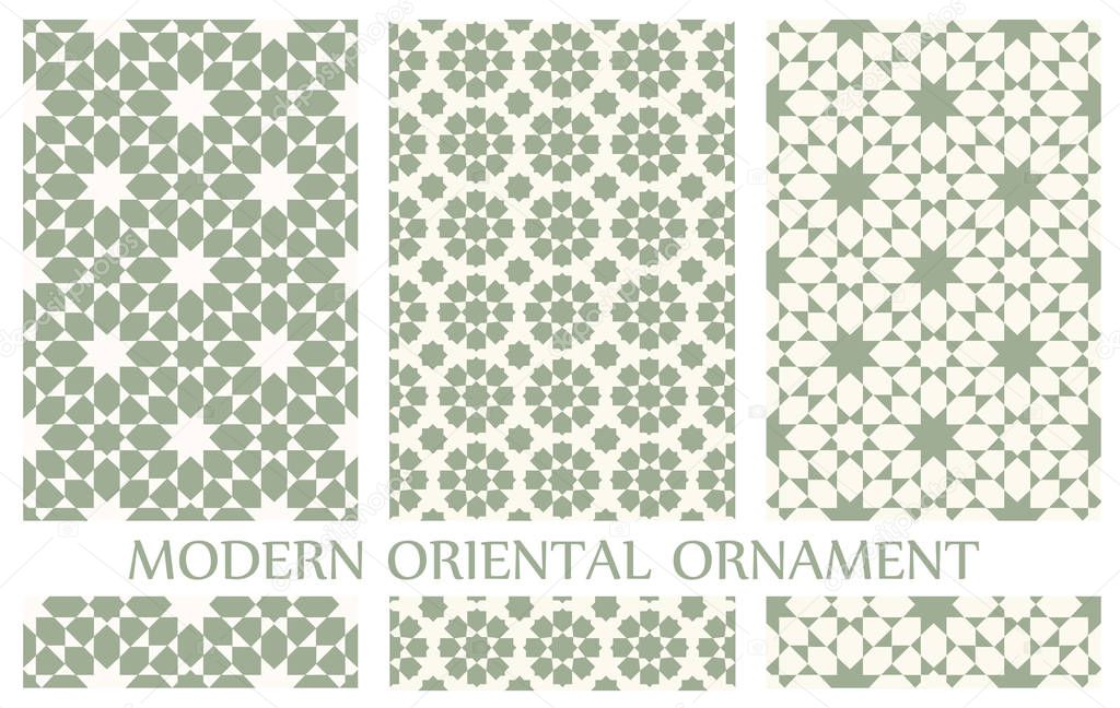 Oriental vector ornament, used for decoration of frames and borders, black and white, and monotonous. Useful content for printing and for designers.