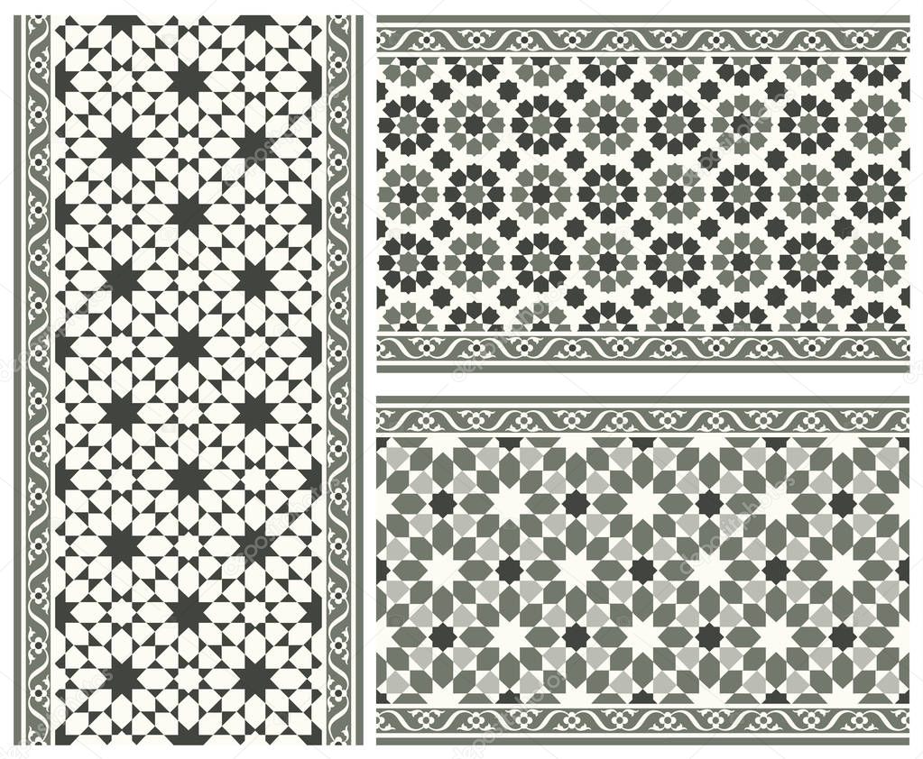 Oriental vector ornament, used for decoration of frames and borders, black and white, and monotonous. Useful content for printing and for designers.