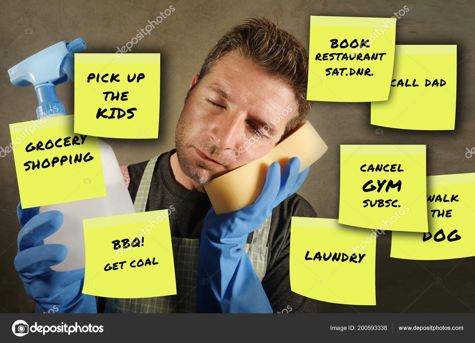 Funny Composite House Husband Reading Yellow Post Notes Left His Stock  Photo by ©TheVisualsYouNeed 200593338
