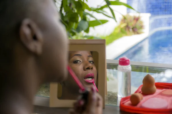 Спосіб Життя Природні Портрет Молодого Щасливі Красиві Чорний Афро American — стокове фото