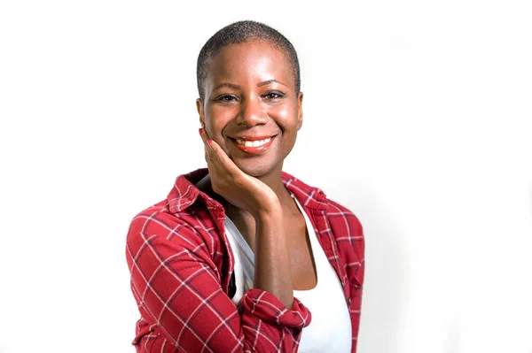 Estilo Vida Retrato Juguetón Joven Atractivo Feliz Fresco Negro Afro — Foto de Stock