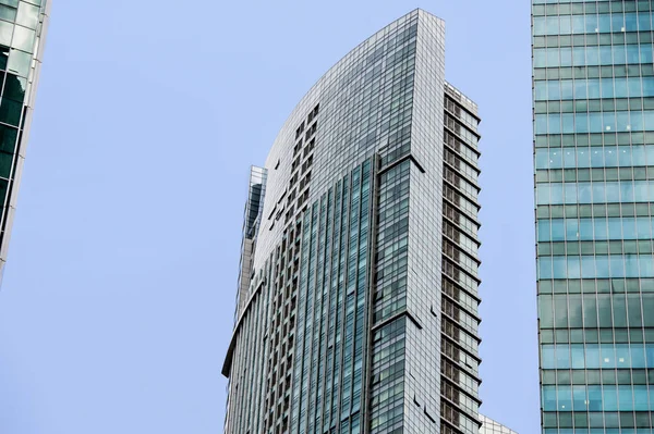Εντυπωσιακή Αστική Θέα Στην Κεντρική Επιχειρηματική Περιοχή Του Σύγχρονη Ουρανοξύστες — Φωτογραφία Αρχείου