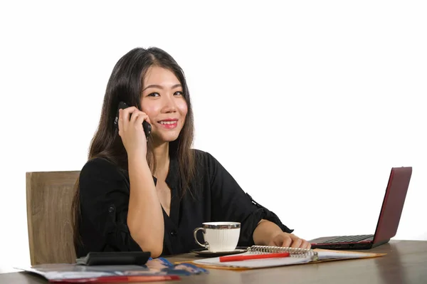 Joven Hermosa Feliz Éxito Asiático Coreana Mujer Negocios Trabajo Relajado —  Fotos de Stock