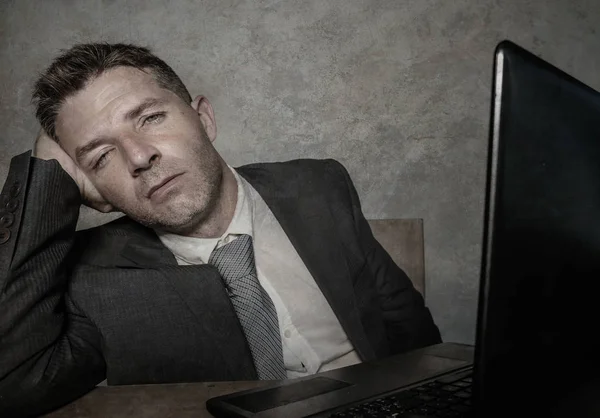 Mladí Zoufalství Depresi Obchodní Muž Trpí Problémem Deprese Při Práci — Stock fotografie