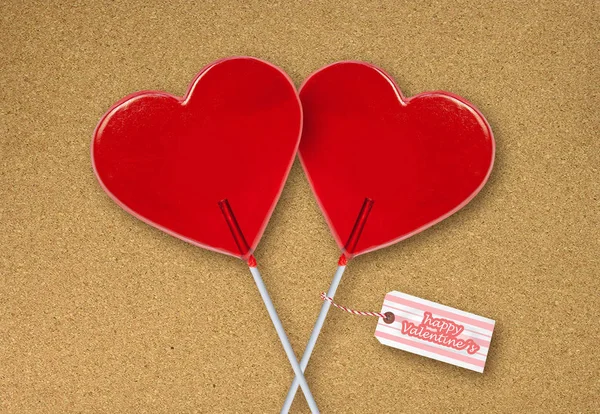 Papel Pared Tarjeta Felicitación Del Día San Valentín Con Par — Foto de Stock