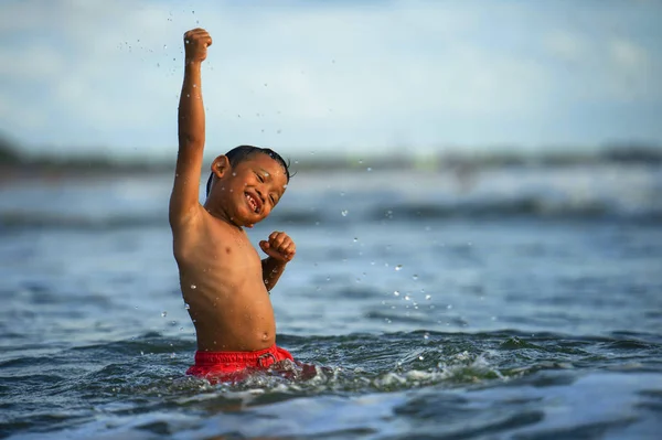 Years Old Cute Happy Child Playing Crazy Free Having Fun — Stock Photo, Image