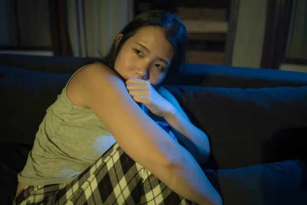 Asiatisches Mädchen Leidet Unter Depressionen Traurige Und Depressive Chinesin Weint — Stockfoto