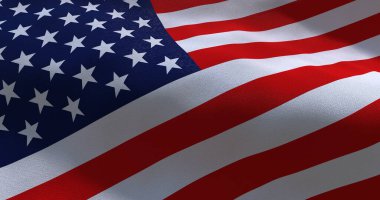 Amerika Birleşik Devletleri bayrağının dalgalanması - ABD demokrasi ve özgürlük kavramında rüzgarda dalgalanan ulusal bayrağın kapanması 