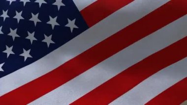 Amerika Birleşik Devletleri bayrağının dalgalanması - ABD demokrasi ve özgürlük kavramında rüzgarda dalgalanan ulusal bayrağın kapanması 