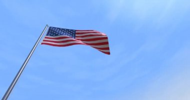 4 Temmuz CGI, ABD demokrasi ve özgürlük kavramında rüzgarda savrulan Amerika Birleşik Devletleri bayrağını mavi bir gökyüzünde izole etti. 