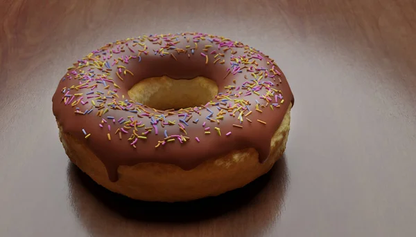 Postre Azucarado Poco Saludable Pero Tentador Delicioso Delicioso Donut Chocolate —  Fotos de Stock