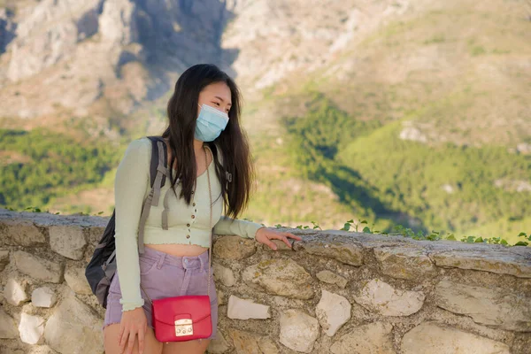 Livsstil Porträtt Unga Glada Och Glada Asiatiska Japanska Turist Kvinna — Stockfoto