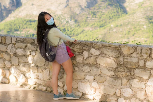 Livsstil Porträtt Unga Glada Och Glada Asiatiska Koreanska Turist Kvinna — Stockfoto