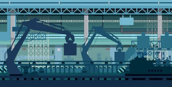 Las Máquinas Están Trabajando Automatización Industrial — Vector de stock