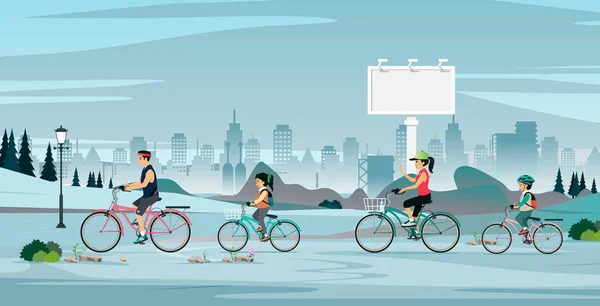 Familia bicicleta 8 — Vector de stock