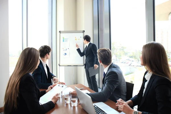 Conferentie Bedrijfspresentatie Flip Met Team Opleiding — Stockfoto