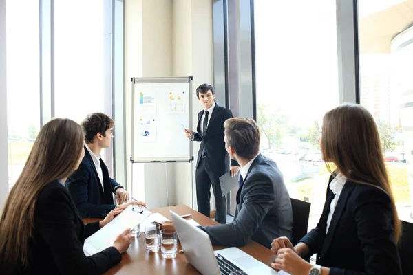 Conferentie Bedrijfspresentatie Flip Met Team Opleiding — Stockfoto